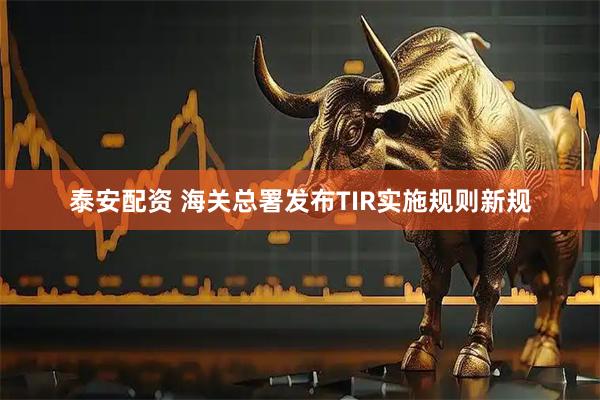 泰安配资 海关总署发布TIR实施规则新规